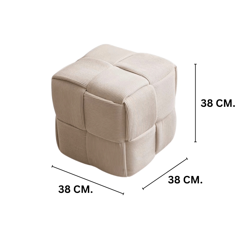 สตูลผ้าลูกฟูก MY DOLLS HOUSE COZY CUBE 38 ซม. สีขาว_1